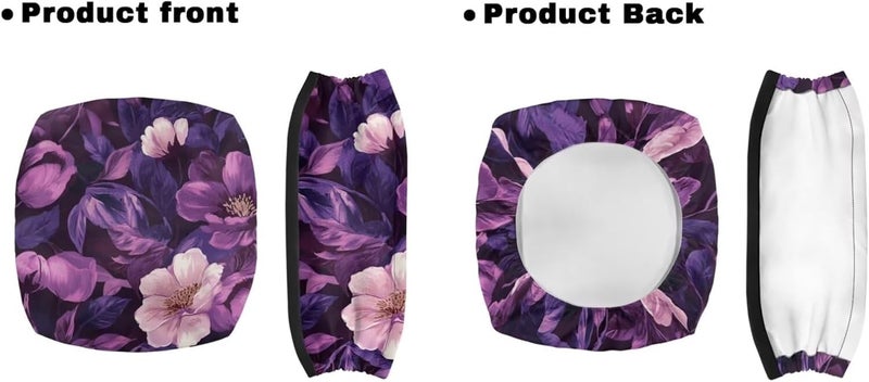LedBack Purple Floral Cushion Walkers Accessories Sets Walker Seat Backrest Covers Rollator Walker Replacement Storage Bag for Rollator Seat & Roller Bar Covers - Image 2